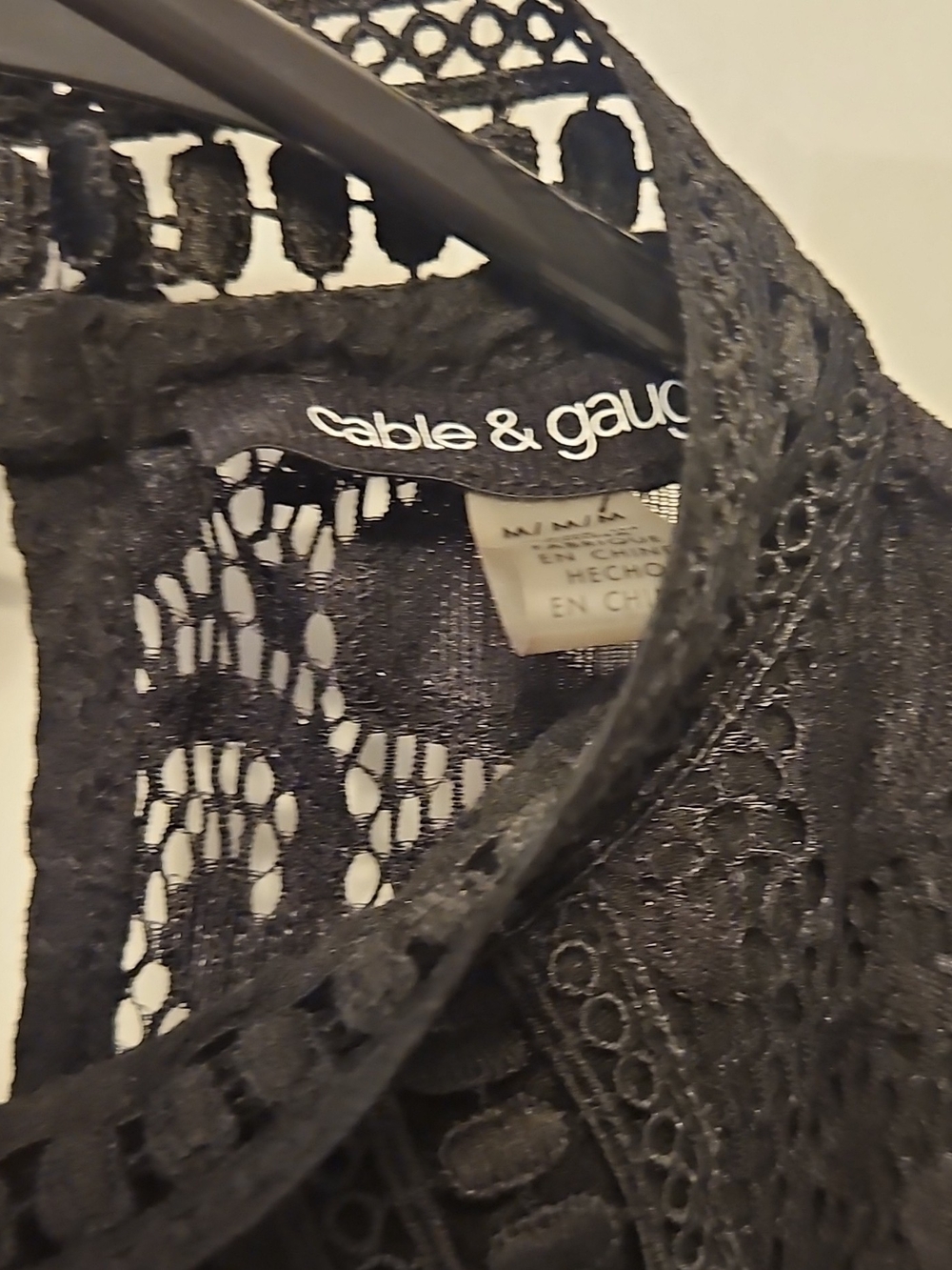 Cable & Gauge Black Lace Mock-Neck Top - Picture 4 of 6